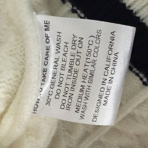 Ellandemm Button Cardigain Sweater Size Small / Medium White Black - Picture 6 of 8